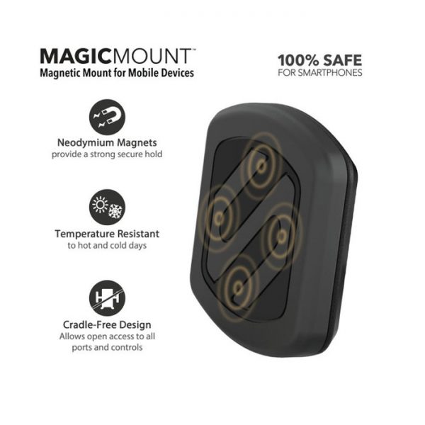 SCOSCHE MAGFM MagicMount Universal Magnetic Flush Mount Holder for Mobile Devices, Black