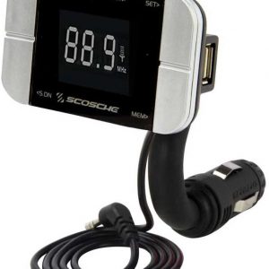 SCOSCHE FMTD3PRO FM Transmitter with Built-In USB Charging Port and AUX Cable