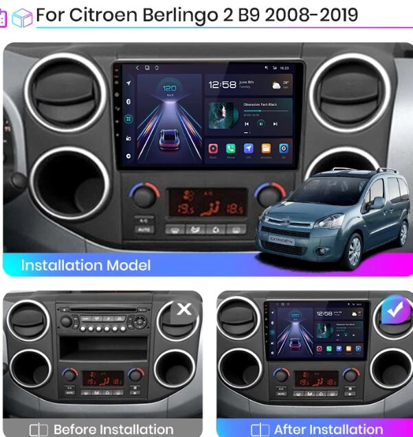 Car Radio Citroen Berlingo Peugeot Partner, Android Unit