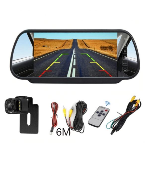 7'' Mirror Monitor Licence Plate Rear View Camera Reversing Camera