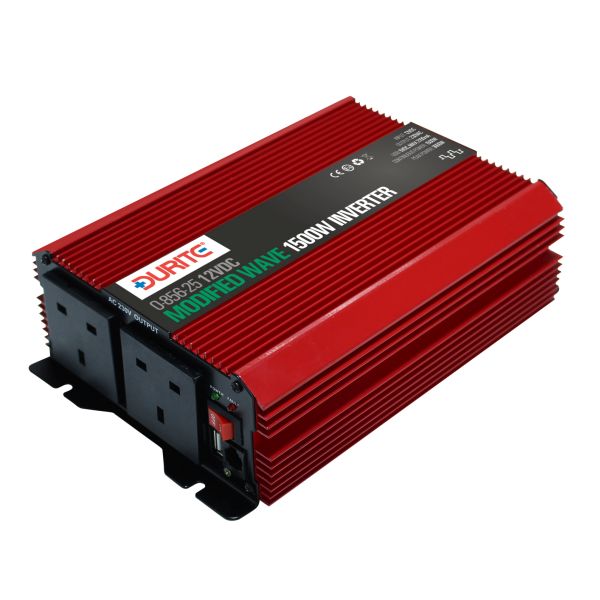 DURITE 1500W 12V Modified Wave Power Inverter DC to 230V AC Compact Modified Wave Voltage Inverter