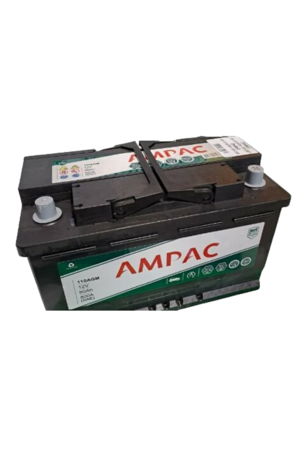AMPAC 110AMG Battery 12V 80Ah 800A Car Tractor Battery CarRadio.ie