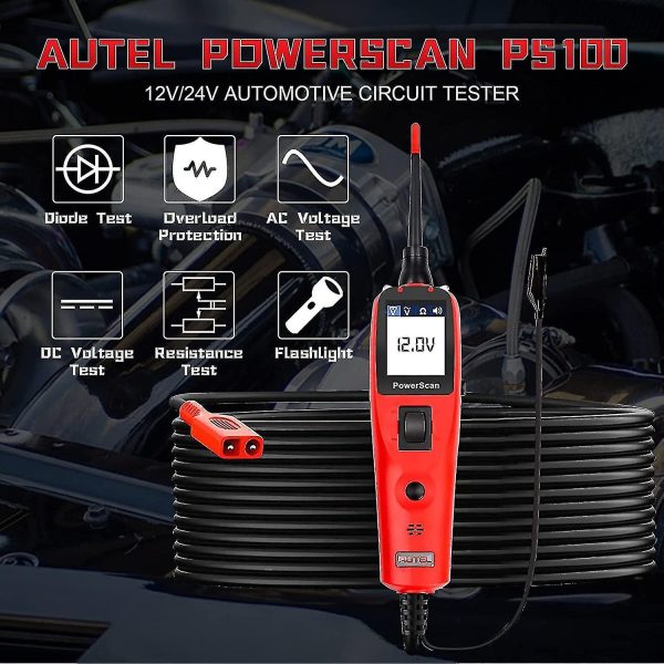 AUTEL PowerScan PS100 12V/24V Power Sensor Circuit Electrical Tester - Image 3