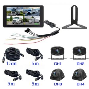 10.1 inch Touch Screen 4Channel 12/24V Monitor System with Night Vision Reverse Cameras CarRadio.ie