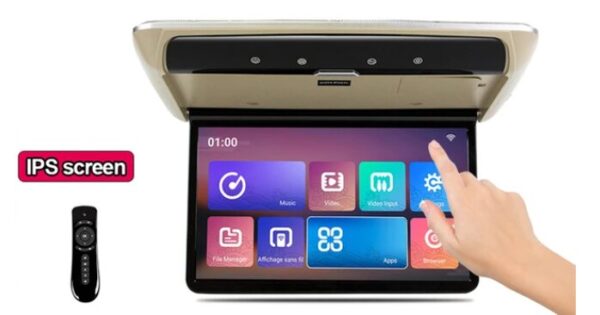 15.6' FLIP DOWN TOUCH PRO-Android Car Monitor Multimedia Player Roof Mount Display Ceiling TV Support AirPlay Miracast HDMI Touch Screen CarRadio.ie
