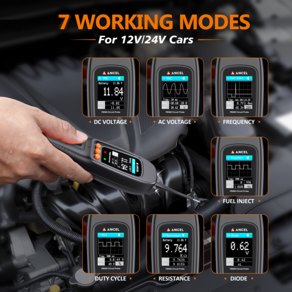 ANCEL PB500 - Automotive Power Circuit Probe Tester 12V 24V Car Multi Meter Tool CarRadio.ie