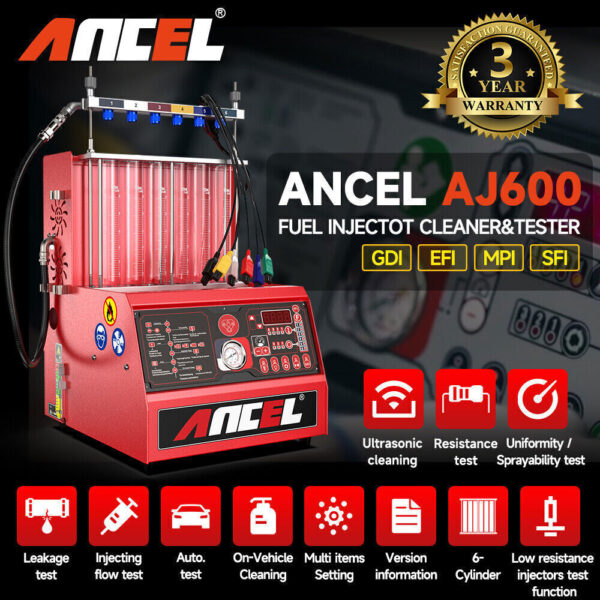 ANCEL AJ600 GDI Piezo - 6-Cylinder Automotive Injection Nozzles Cleaner Cleaning Machine CarRadio.ie