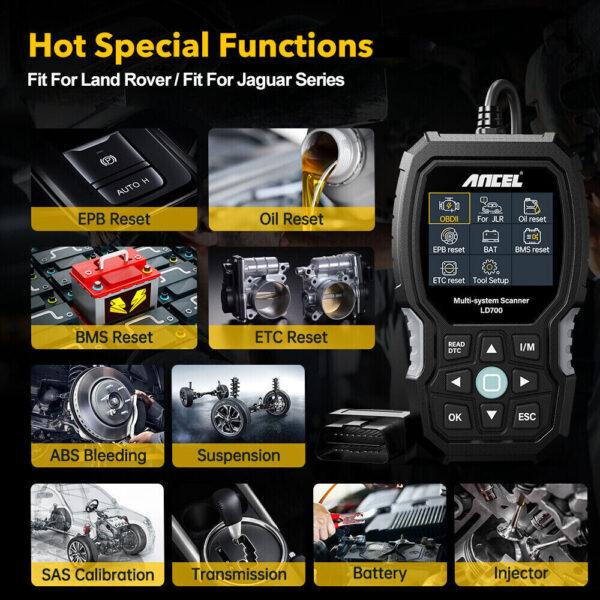ANCEL LD700 - Land Rover Jaguar OBD2 All System Car Diagnostic Scanner Tool CarRadio.ie