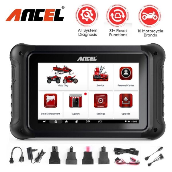 ANCEL MT700 - Motorcycle OBD2 Scanner All System Diagnostic Tool For Honda For KTM Carradio.ie