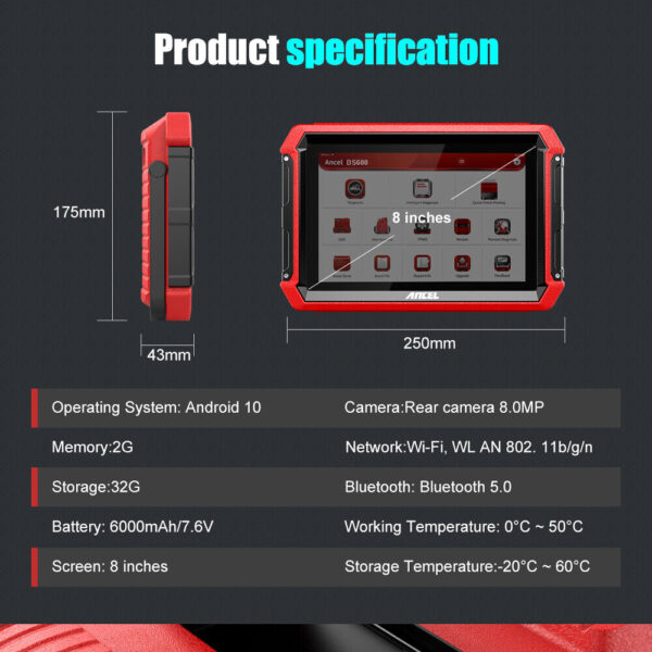 ANCEL DS600 - Automotive OBD2 Professional Car Diagnostic Scanner Tool CarRadio.ie