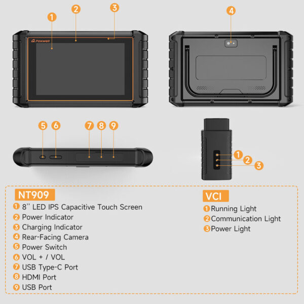 FOXWELL NT909 - OBD2 Scanner Code Reader All System Bi-directional Diagnostic Tool CarRadio.ie