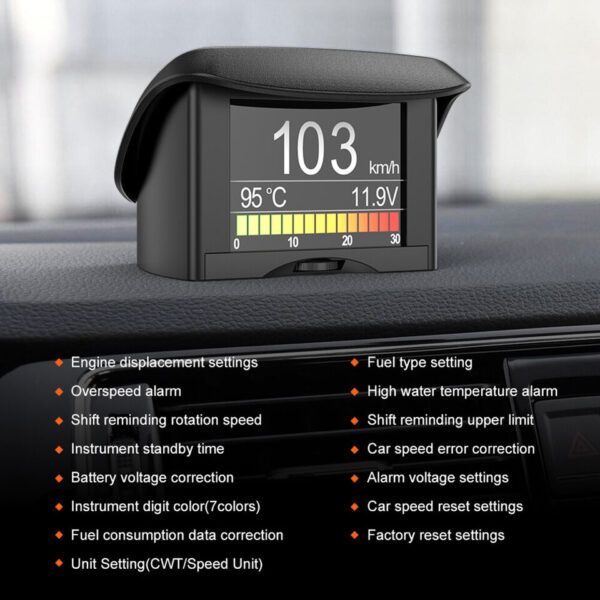 ANCEL A202 - OBDII Auto Head-Up Display Warning Windshield Security Alarm System CarRadio.ie