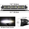 8inch LED 60W Ultra Slim Combo Light Bar Driving Work Lamp CarRadio.ie