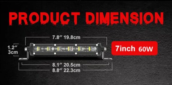8inch LED 60W Ultra Slim Combo Light Bar Driving Work Lamp CarRadio.ie