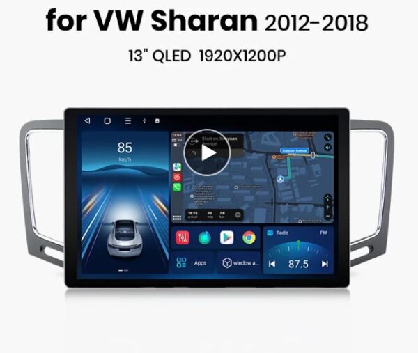 Car Stereo CarPlay Volkswagen Sharan 13inch Android Touchscreen 2Din Autoradio CarRadio.ie